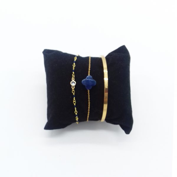 pack de bracelets dorés et bleu marine bijoux fantaisie et accessoires de mode femme à Lyon