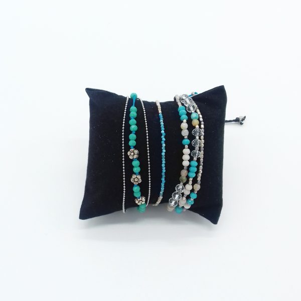 pack de bracelets nuances de bleu et turquoise bijoux fantaisie et accessoires de mode femme à Lyon