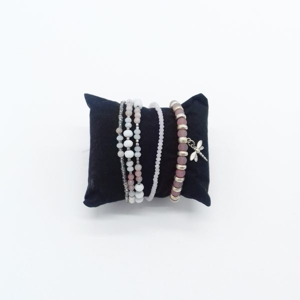 pack de bracelets nuances de rose clair bijoux fantaisie et accessoires de mode femme à Lyon