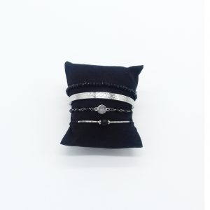 pack de bracelets noir et argent bijoux fantaisie et accessoires de mode femme à Lyon