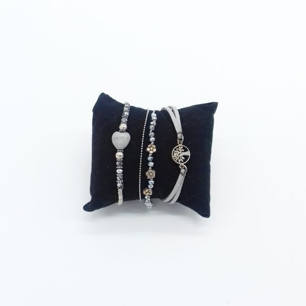 pack de bracelets nuances de gris bijoux fantaisie et accessoires de mode femme à Lyon