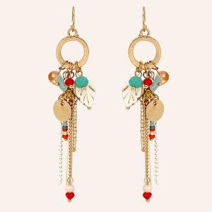 boucles d'oreilles pendantes en laiton doré à l'or fin 18carats,multicolors bijoux et accessoires de mode pour femmes à Lyon
