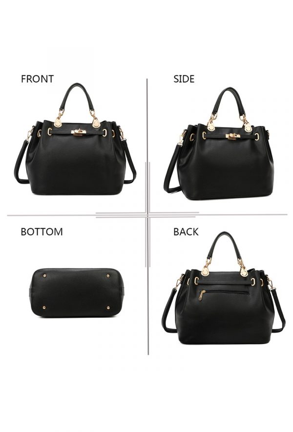 Zoom sur ce sac bandoulière noir gallantry noir avec porte-monnaie, accessoires de mode femme et bijoux à Lyon