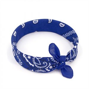 Bandana bleu marine, accessoire de mode idéal pour les cheveux, en tour de cou, autour du poignet. Boutique d'accessoires de mode et bijoux fantaisies à Lyon